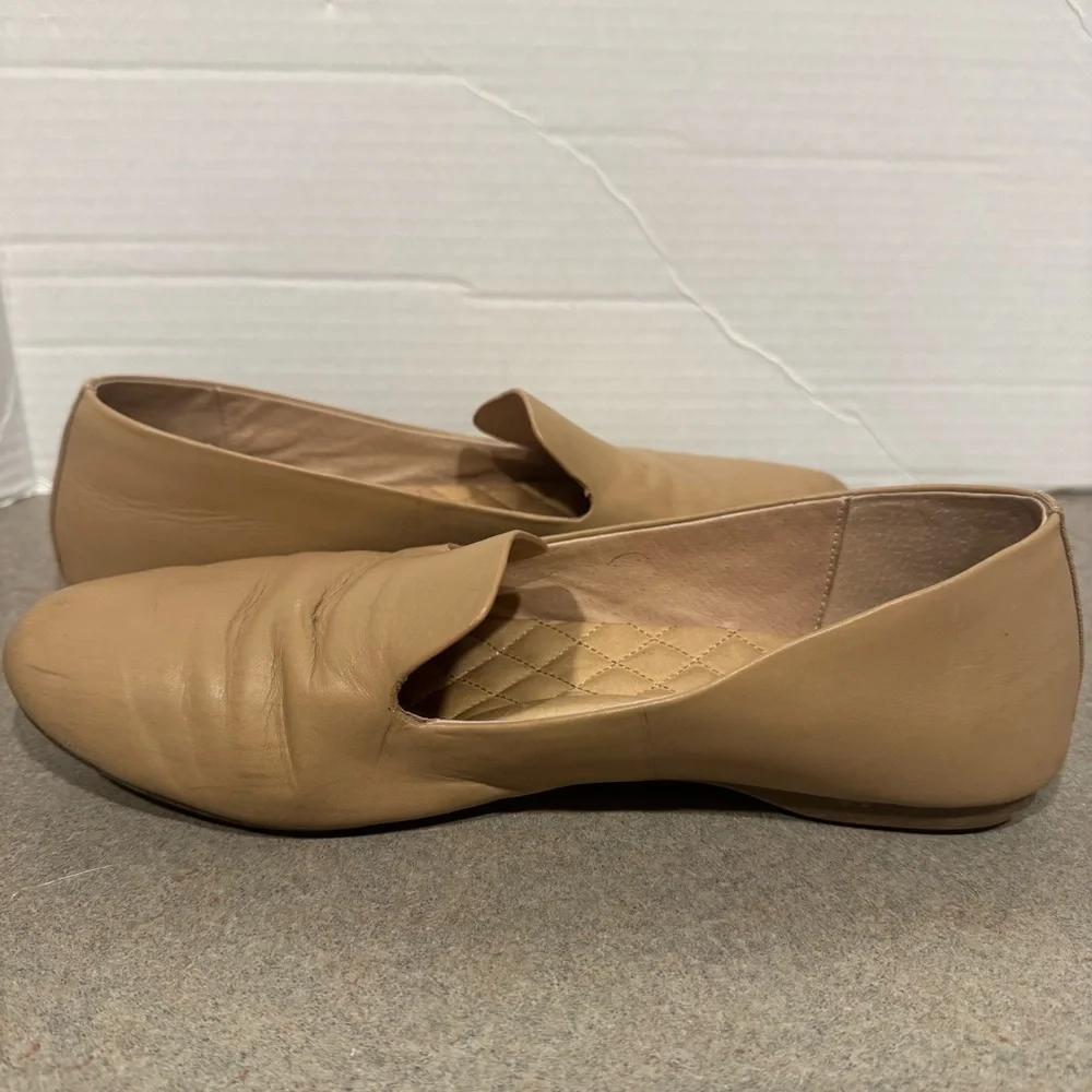Birdies Elegant Tan Leather Women's Cushioned Loafers Flats Size 9